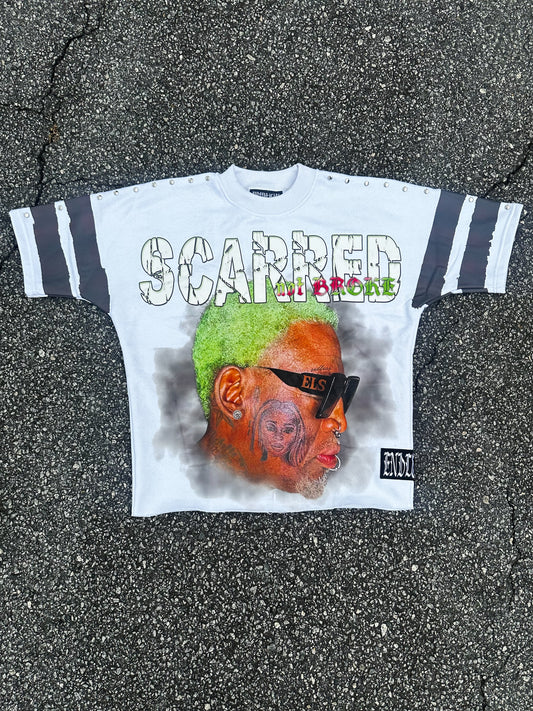 White Scarred not Broke Tee