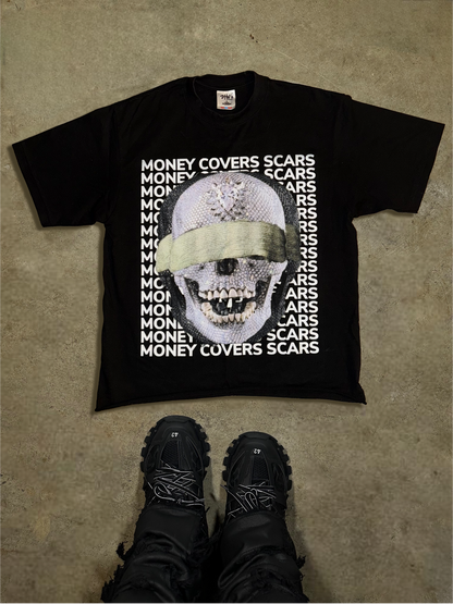 Black Money Covers Scars Tee