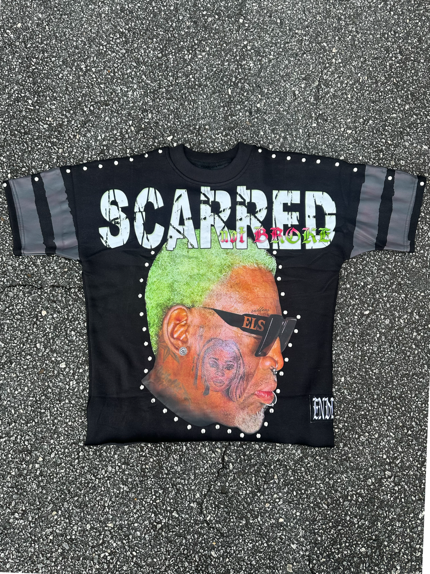 Black Scarred not Broke Tee