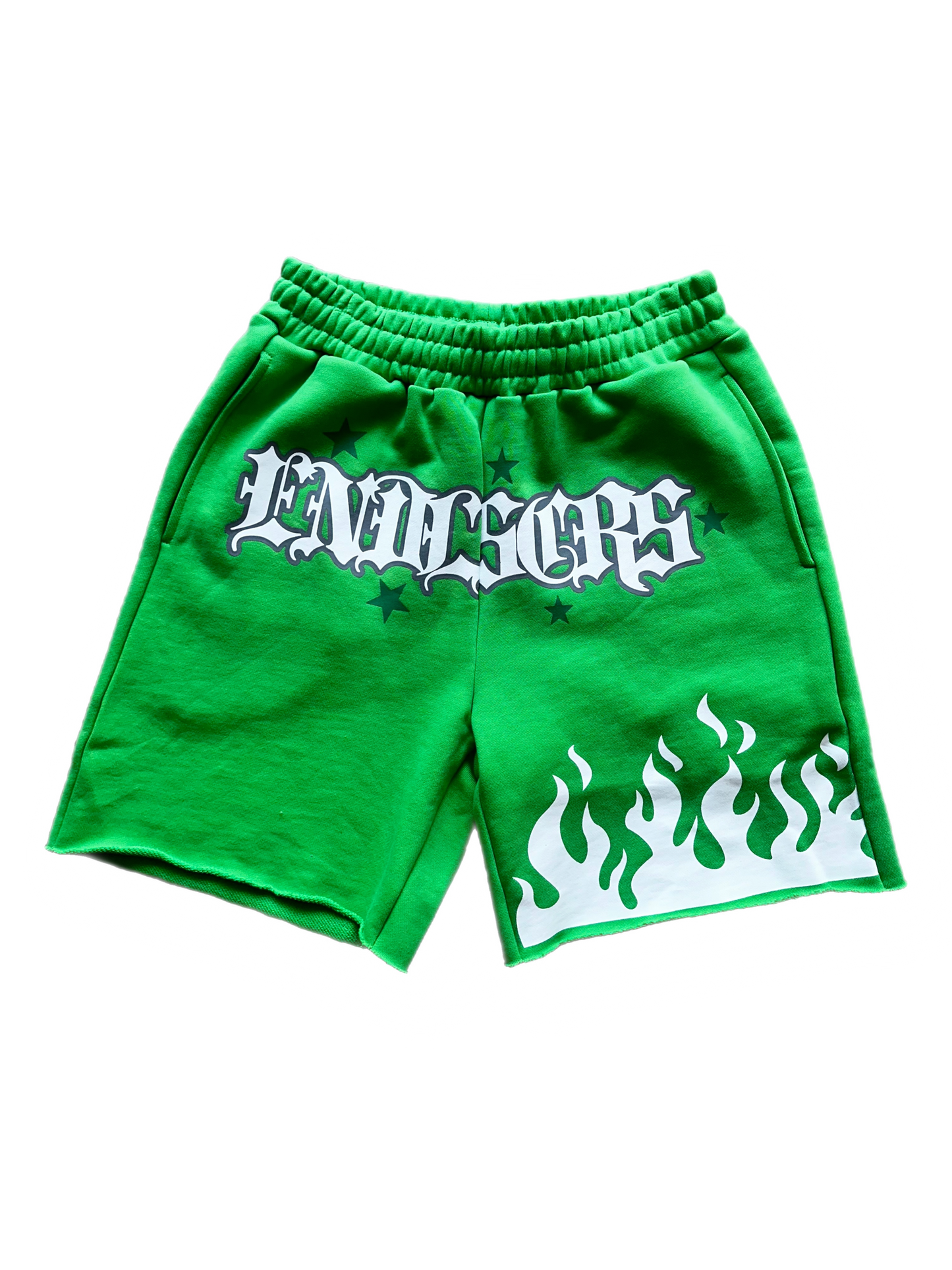 Slime Green Flame Shorts